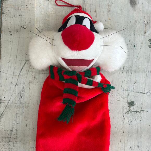 Vintage looney tunes Sylvester the Cat Christmas stocking Holiday decor plush - Picture 3 of 8